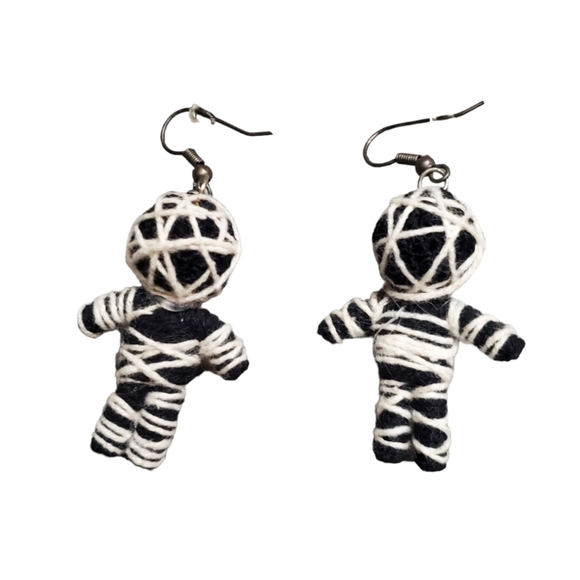 Little Voodoo doll Man Mummies Pair of Earrings - Picture 8 of 9